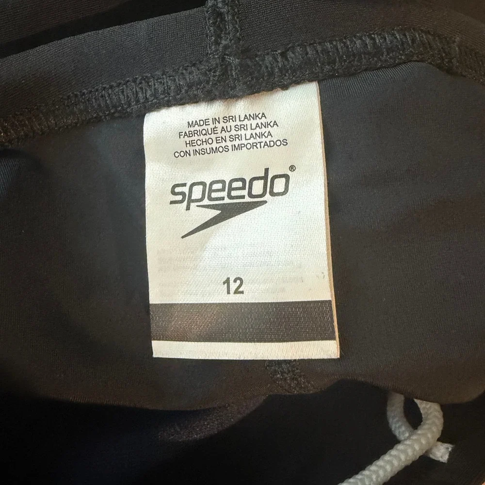 Speedo Jammer Swim Shorts Kids Size 12 Black UPF 50+ 87475114001